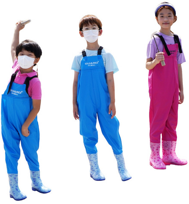 유아 아동 어린이 키즈 가슴장화 해루질 갯벌 장화, 170, 블루