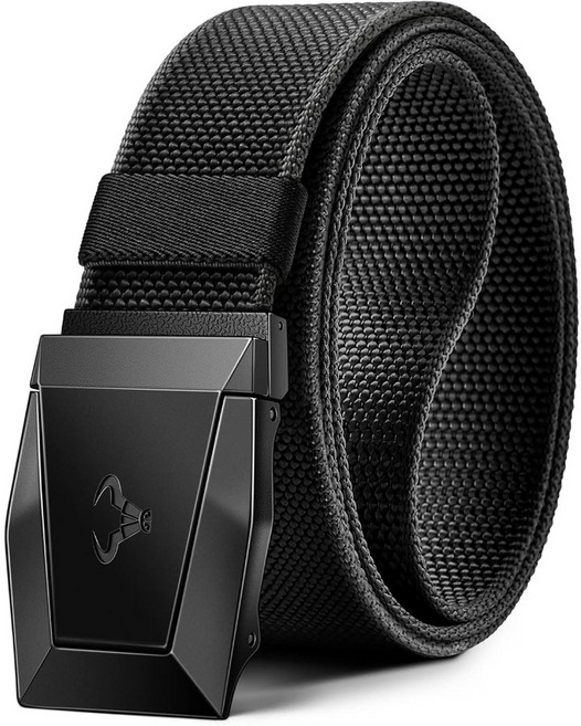 BULLIANT 남성용 스트레치 나일론 벨트 하이킹 리거 군용 작업, 블랙2543, 1개