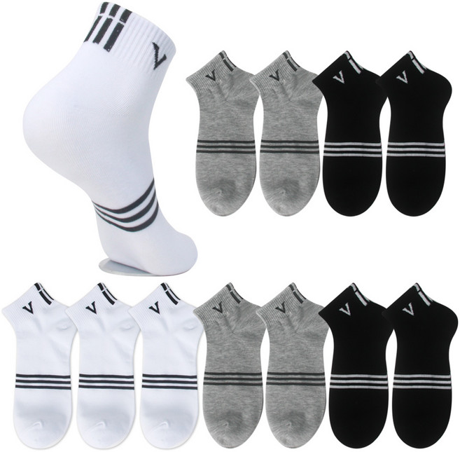 발렌티노크리스티 남자 센터 삼선 링글 단목 길이 양말 12켤레