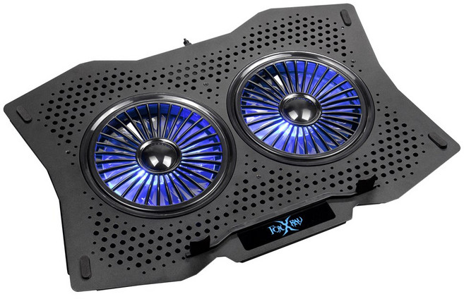 Foxxray 冰流雪狐 電競筆電散熱墊 FXR-LTC-02，雙11cm風扇支援18吋筆電, 1個, 黑色