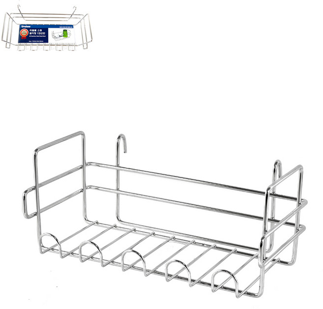 리벨룸 스텐 걸이형 1단 선반 주방 거치식 정리 수납 수세미 세제 행주 보관 용