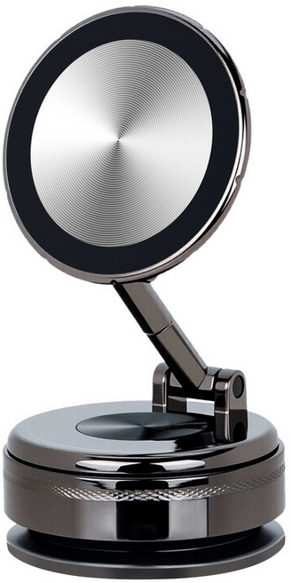 Easy bye 올메탈 진공 흡착식 마그네틱 차량용 휴대폰 거치대 나노 흡착패드, 건메탈, 1개