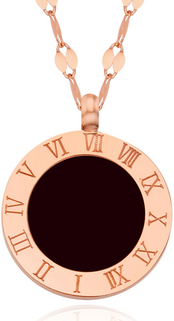 14k 목걸이줄 오닉스 자개 양면 로마자 금 체인 목걸이 펜던트 42cm 45cm