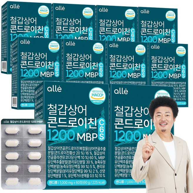 철갑상어 연골 콘드로이친 1200 MBP 식약청 HACCP 알레, 10개, 60정