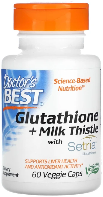 Doctor's Best 글루타치온 + 밀크시슬 베지 캡슐 60정, 1개 - 쿠팡