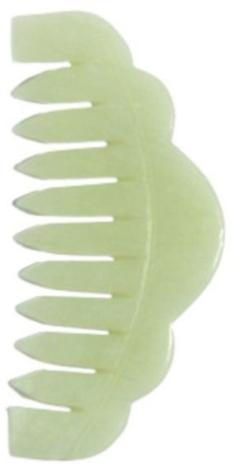 Detangling Hsiuyen Jade 마사지 빗 녹색 클래식 옥 헤어 브러시 레트로 자연 Gua Sha 보드 스톤 얼굴 해독, 1개