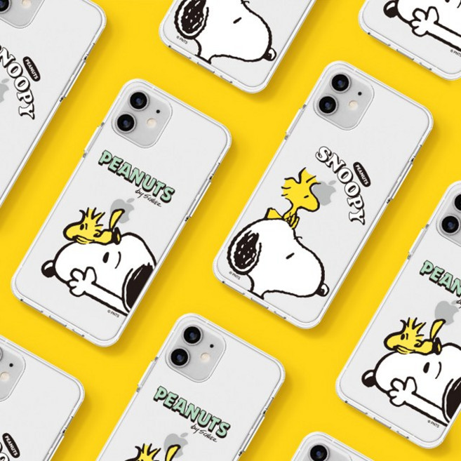 스누피 아이폰 14 스누피와 우드스탁 투명 젤리 케이스