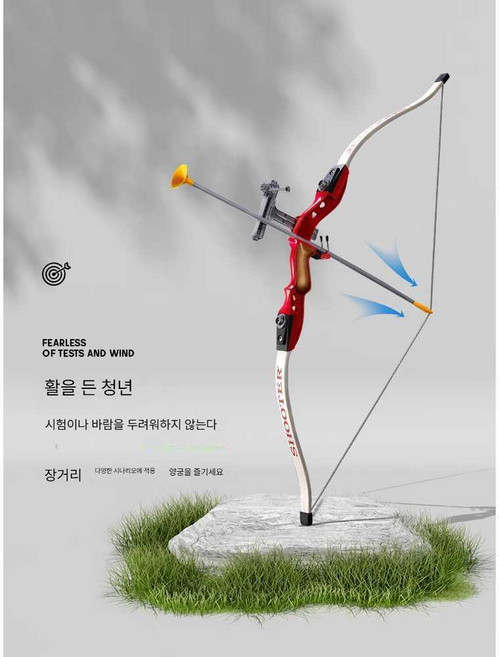 프롬윤슬 컴파운드보우 양궁 보우 화살촉 사냥용석궁, 1개, 큰 푸른 활+화살3+타겟