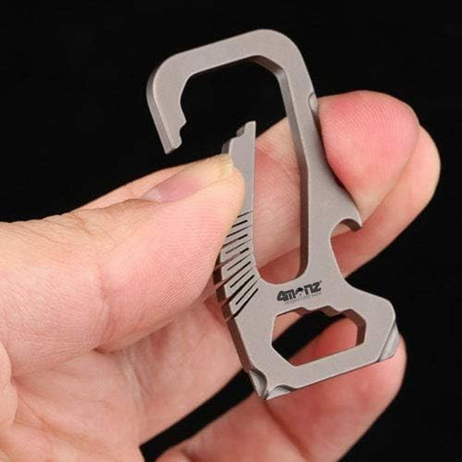 [공식] 4MENz 포멘즈 퍼펙트-카라비너 7in1 스마트 EDC 멀티툴 티타늄 카라비너 키체인 캠핑공구 티타늄키링 티타늄멀티툴, 1개, Ti 퍼펙트-카라비너