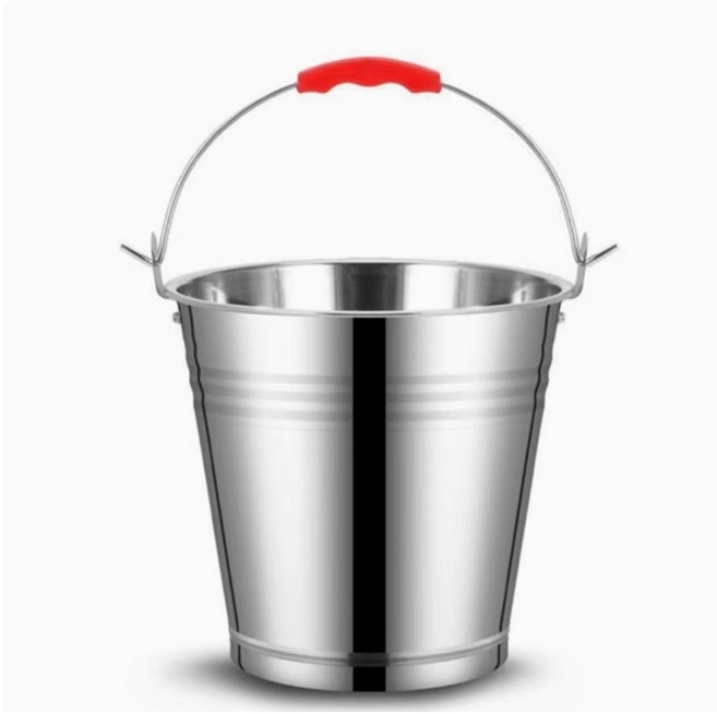 스텐 양동이 원형통 대용량 철 들통 짬통, 02.  22cm 버킷 5L 뚜껑X