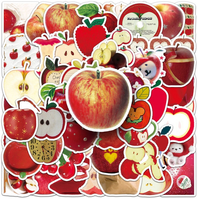 과일스티커 인스 리무버블 캐리어 노트북 여행 가방 감성 꾸미기, 1개, 사과스티커