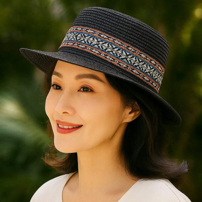 [모장A11] 보헤미안 에스닉 라탄 페도라