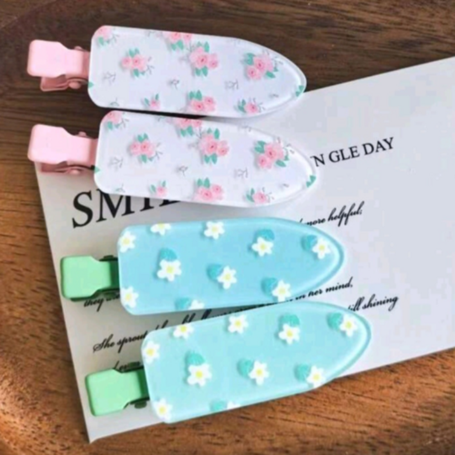 메이크업용 자국없는 납작쁘띠칼라집게핀 헤어스타일링 앞머리 고정집게핀