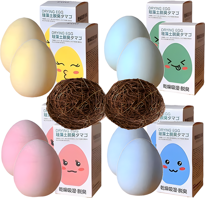 [둥지포함] 반영구 규조토 에그 냄새 탈취제, 8개, 75g