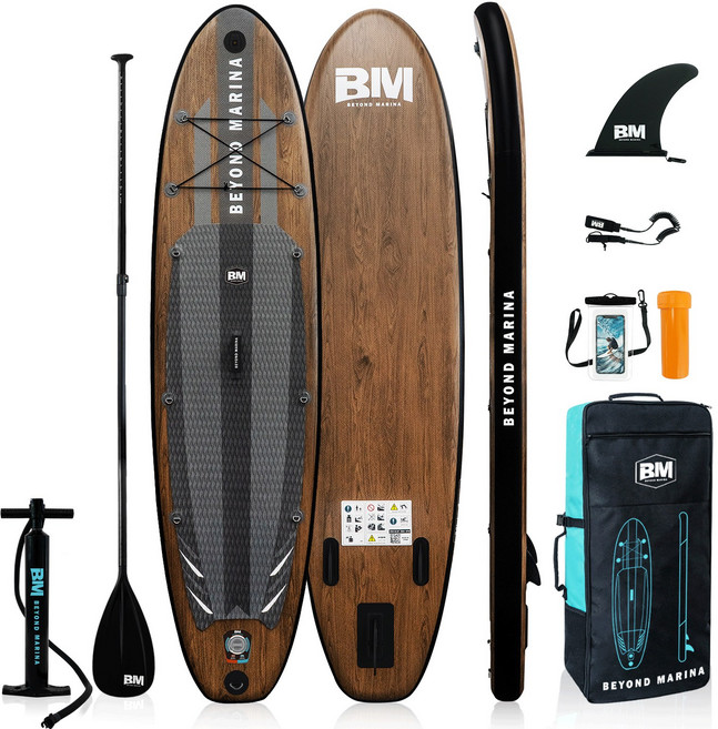 Beyond Marina SUP 공기패들보드 스탠드업패들보드 서핑보드 수상레저 스포츠 장비 320cm, 나무 무늬