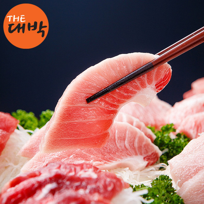 해동과 손질이 필요없는 참치회 슬라이스 참다랑어 뱃살, 1세트, 600g, 참치 오마카세 한판