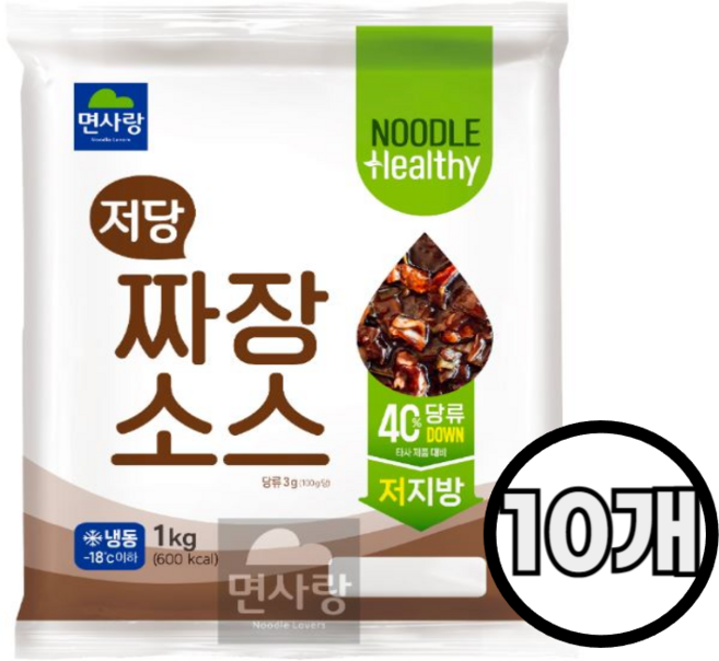 면사랑 냉동 저당짜장소스 1kg 저지방 저당 건강한식사, 10개