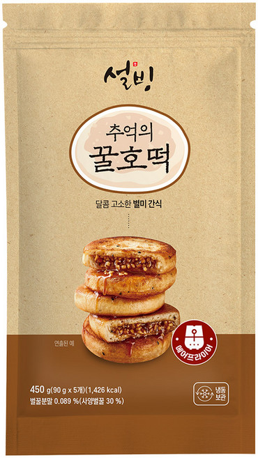 설빙 겨울간식 붕어빵 꿀호떡 찐빵 국화빵, 5개, 90g