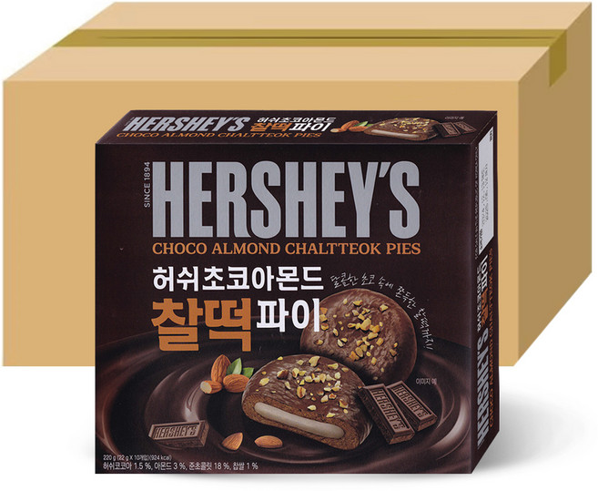 허쉬 초코아몬드 찰떡파이 220g, 허쉬 초코아몬드 찰떡파이 220gx10개, 22g, 100개