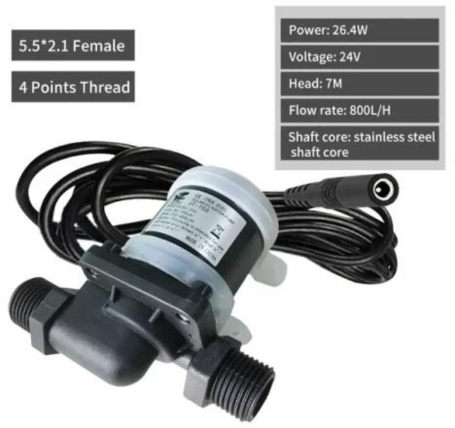 온수 보일러 순환 펌프 온수 펌프 단상 급탕 라인 펌프 JT-750D4-12 DC 24DC 조절식 부스트 워터 24V -40 ℃ ~ 100 GB, 2) DC 12-24V, 1개