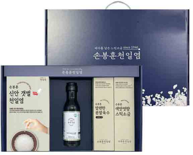 손봉훈 천일염 소금 선물세트 요리의정석 4종 A (소금+간장+스틱소금+분말육수) 답례품 집들이선물 핑크 솔트