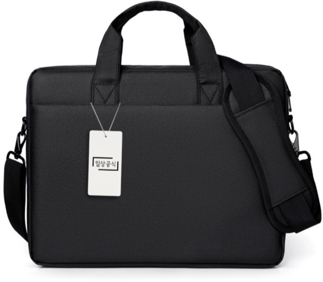 일상공식 심플 대용량 노트북 가방, 블랙, 1개
