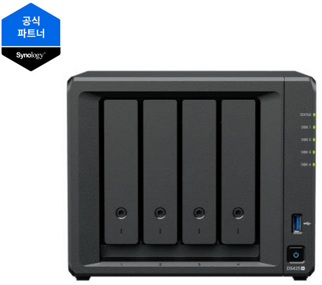 Synology(시놀로지) NAS DS425+ (하드미포함) 4베이 타워형 3년보증
