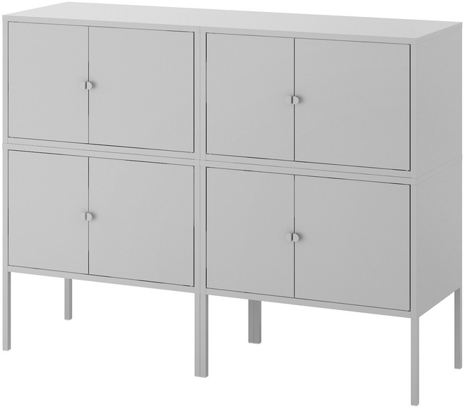 이케아 릭스훌트 수납장 세트 120x35x92cm, 092.791.87, 그레이 4p, 4단