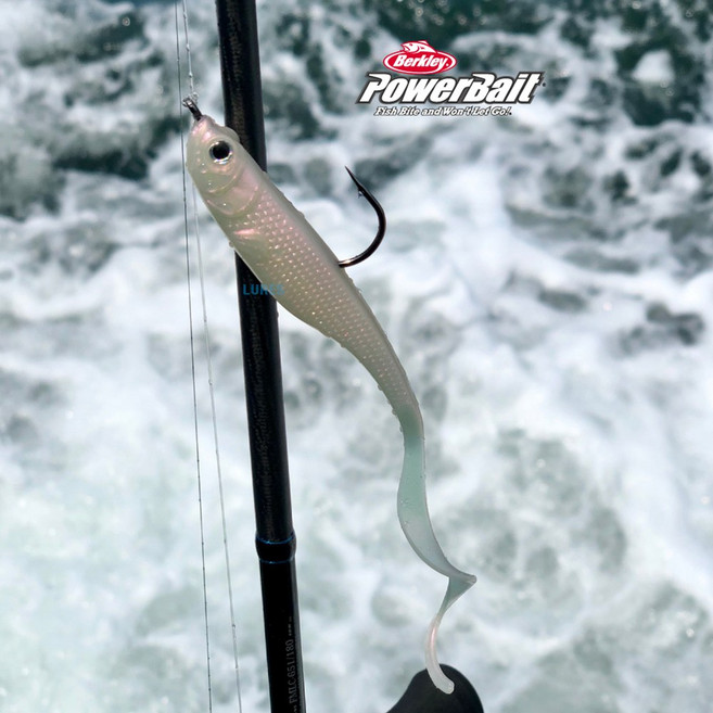버클리 파워 저크쉐드 테일 4.5인치 / 광어 다운샷 우럭 루어 웜, 01 PW(펄화이트)
