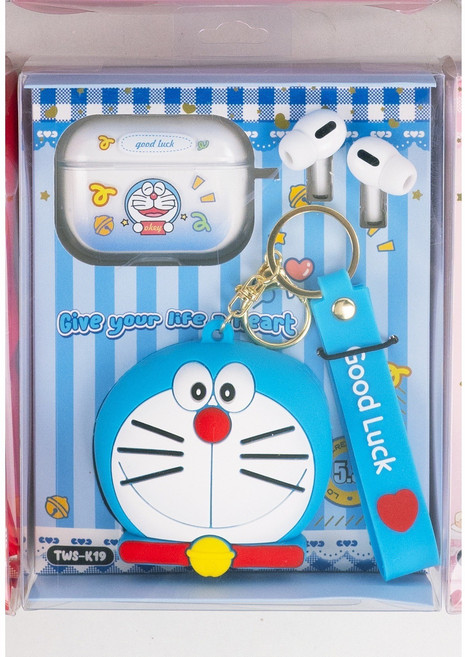 헬로키티 무선 블루투스 이어폰 고음질 노이즈캔슬링 학생 생일 선물, Doraemon