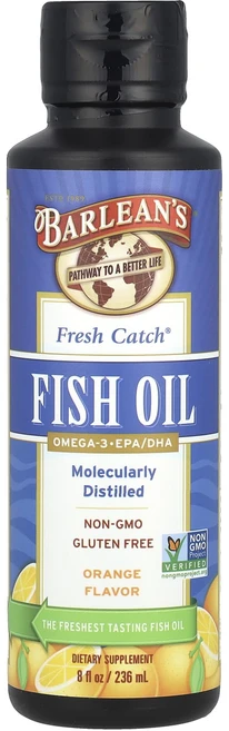 바린스 프레쉬 캐치 피시 오일 오메가 3 EPA/DHA 오렌지 맛 8 액량 온스 236ml, 5개, 236.588ml - 쿠팡