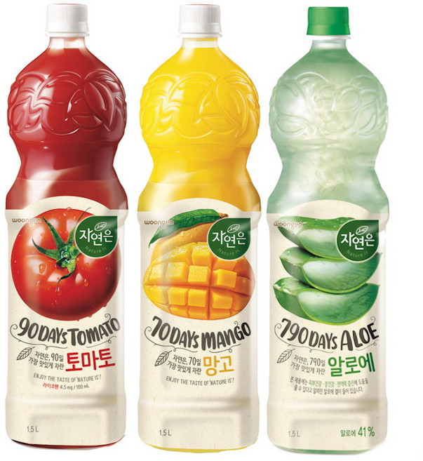 웅진 자연은 주스 1.5L 3종 알로에 + 토마토 + 망고 1개씩, 3개