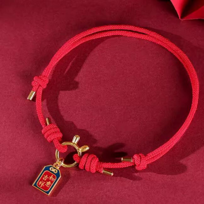 貓咪項圈 狗項圈 寵物飾品 編織項圈, 吉祥如意,M【脖圍26-45cm 3.5-8公斤】, 1個