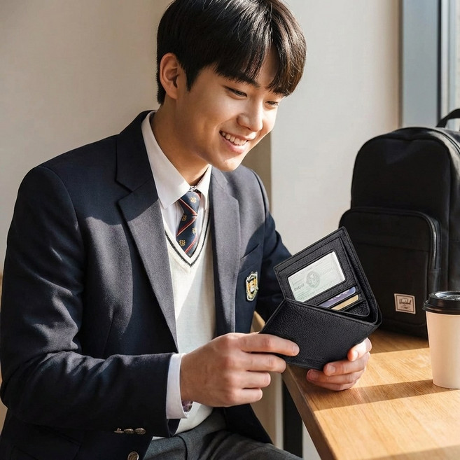 남성 슬림 반지갑 초경량 컴팩트 카드지갑 동전수납 미니지갑