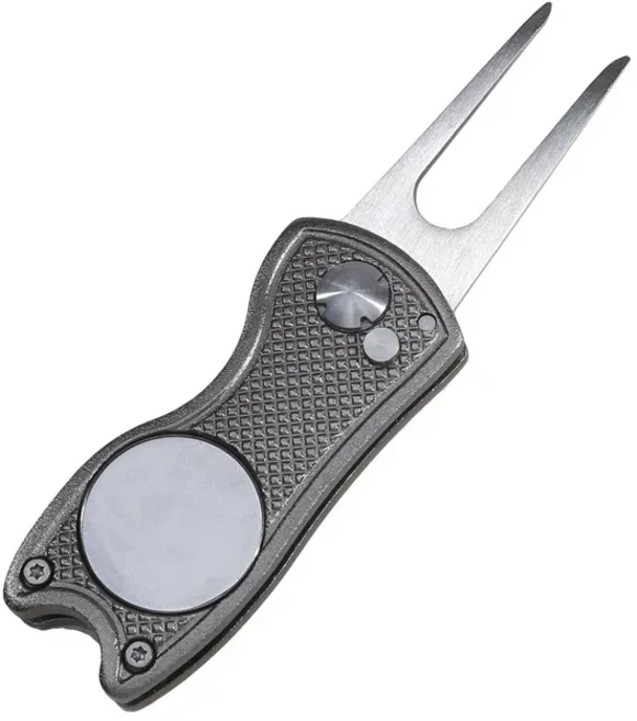 골프 그린 퍼터 다기능 금속 알루미늄 핸들 접이식 수리 도구 연습 공 기계 선물 액세서리, 01 Grey