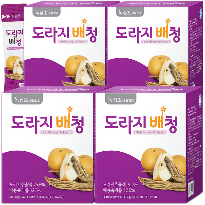 [녹십초] 도라지배청, 4개, 300ml