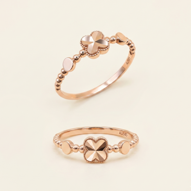 세레스 14k 반지 클로버 데일리 검지 행운 반지 18k