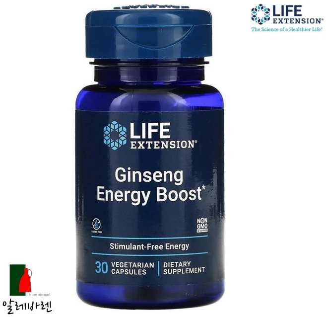 라이프 익스텐션 Ginseng Energy Boost 인삼 에너지 부스트 30 Vegetarian Capsules, 1개, 30정 - 쿠팡