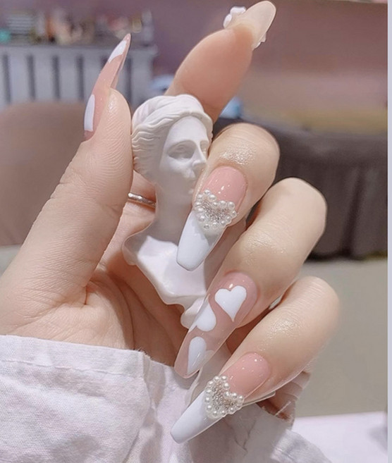 셀프네일 발레리나 네일팁 인조손톱 24p +양면테이프글루, 1개, 발레리나쉐입#18