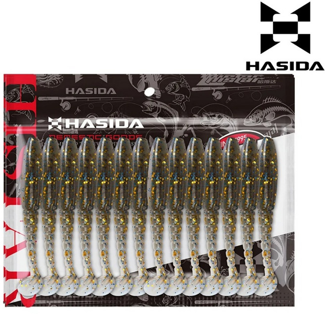 하스다 쉐드웜 배스웜 가짜미끼 볼락웜 풀치웜 우럭 송어 쏘가리 2인치, 15개, 1.52g, 라이트그레이