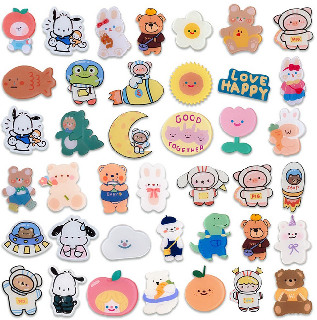 캐릭터 브로치 핀 가방 뱃지 브롯지 필통 빼찌 강아지 고양이 곰돌이 소녀