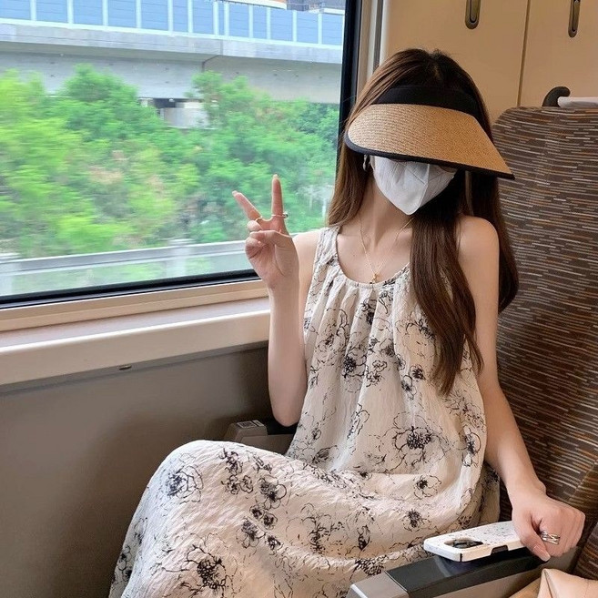 여성 여름 롱 원피스 민소매 나시 휴양지룩 원피스 데일리룩 프렌치 루즈핏 빅사이즈 원피스