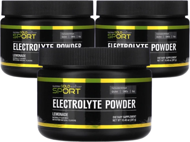캘리포니아 골드 뉴트리션 CGN SPORT 전해질 분말 천연 레모네이드맛 297g 3통 - 쿠팡