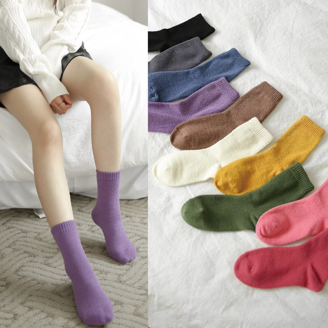 부드럽고 따뜻한 탁텔 무지 수면양말 임산부양말 어르신양말 겨울양말