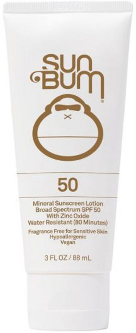 선범 미네랄 SPF 50 선크림 바디 로션 - 비타민 E가 함유된 광범위 보습 자외선 차단제 비건 및 하와이 104 법 준수옥시녹세이트 옥시벤존 없이 제작 여행 친화적인 3온스, 1개, 88ml