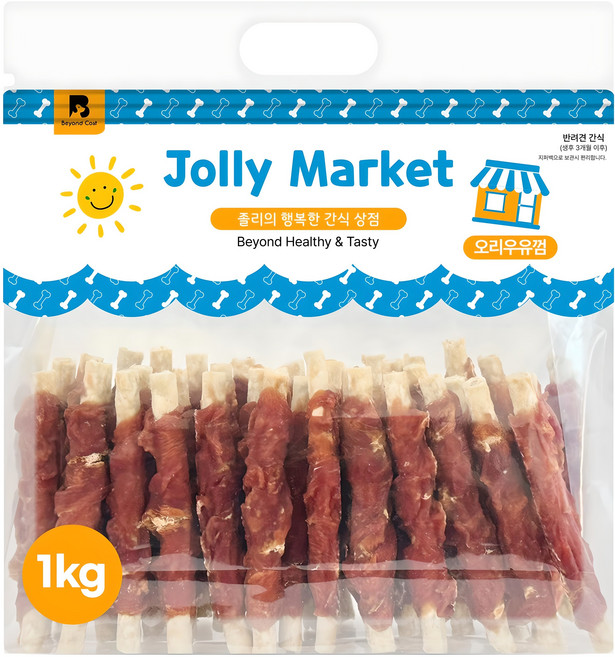 졸리마켓 강아지 대용량 육포, 오리우유껌, 1kg, 1개