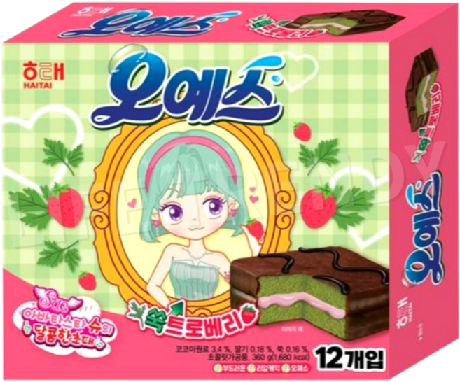 해태 오예스 쑥트로베리, 1박스, 360g