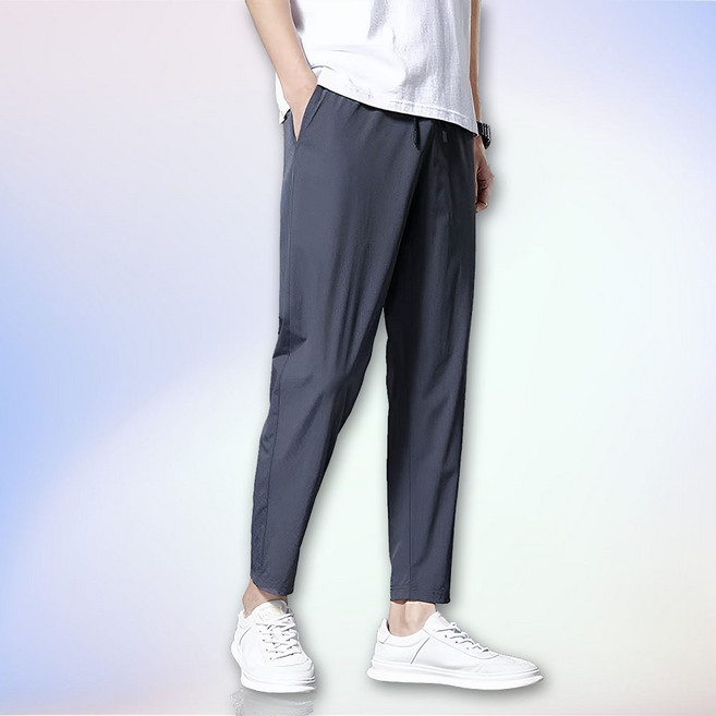 시원한 스판 9부 와이드 팬츠 여름 바지 남성 캐주얼 패션 의류 스타일 코디 쇼핑 트렌