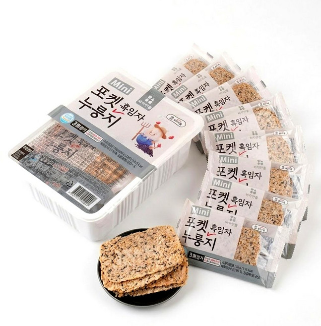바삭한톨 흑임자 포켓 누룽지 330g 개별포장 간편간식, 10개, 33g