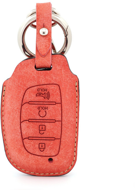 페레노 현대 캐스퍼 스마트키 가죽케이스 PH14 casper 키링, 푸에블로 핑크